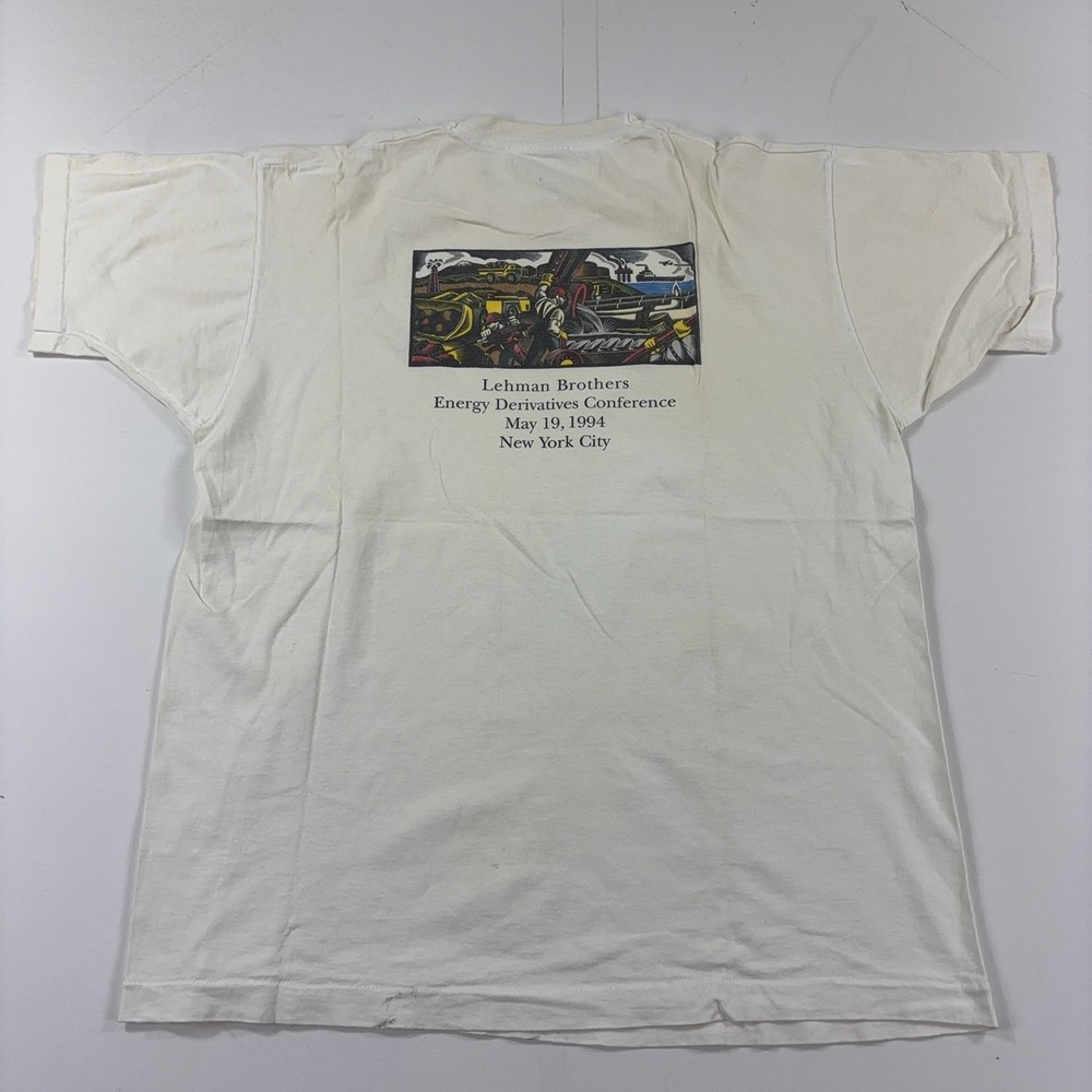 Vintage Lehman Brothers Shirt Mens XL Finance New York Graphic Tee 90s 1994